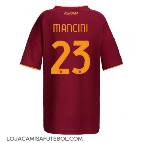 Camisa de Futebol AS Roma Gianluca Mancini #23 Equipamento Principal Mulheres 2025-26 Manga Curta
